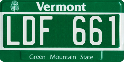 VT license plate LDF661