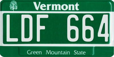 VT license plate LDF664