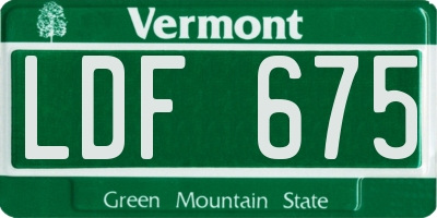 VT license plate LDF675