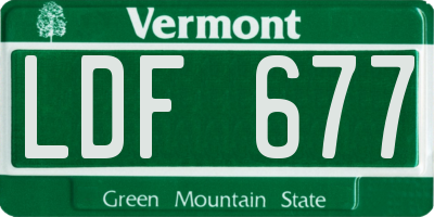 VT license plate LDF677