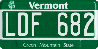 VT license plate LDF682