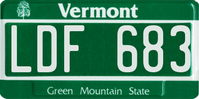 VT license plate LDF683