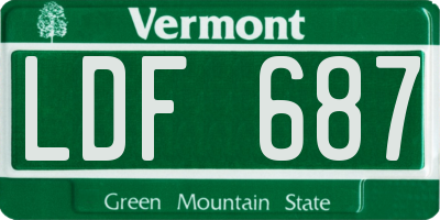VT license plate LDF687