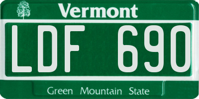 VT license plate LDF690