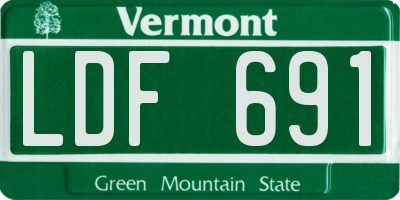 VT license plate LDF691