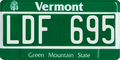 VT license plate LDF695