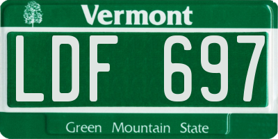 VT license plate LDF697