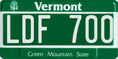VT license plate LDF700