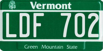 VT license plate LDF702
