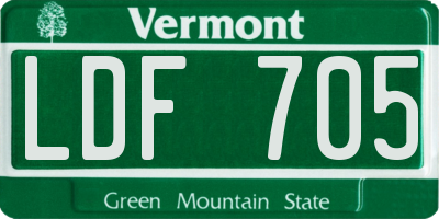 VT license plate LDF705