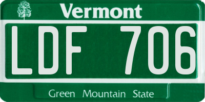 VT license plate LDF706