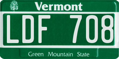 VT license plate LDF708