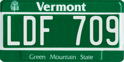 VT license plate LDF709