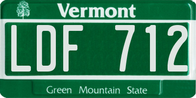 VT license plate LDF712