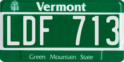 VT license plate LDF713