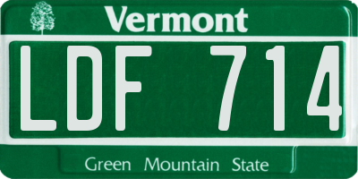 VT license plate LDF714