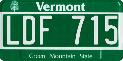 VT license plate LDF715