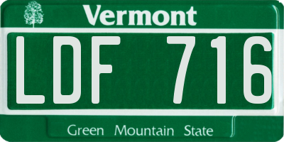 VT license plate LDF716