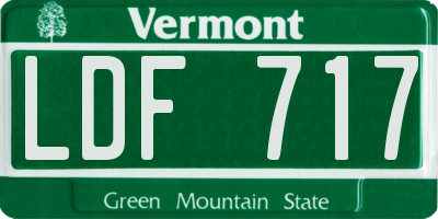 VT license plate LDF717