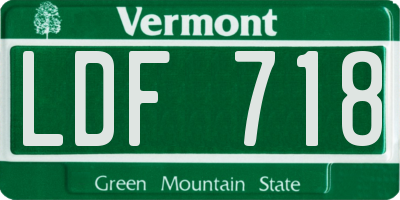 VT license plate LDF718