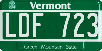VT license plate LDF723