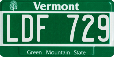VT license plate LDF729