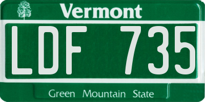 VT license plate LDF735