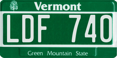 VT license plate LDF740