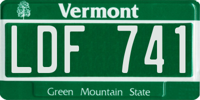 VT license plate LDF741