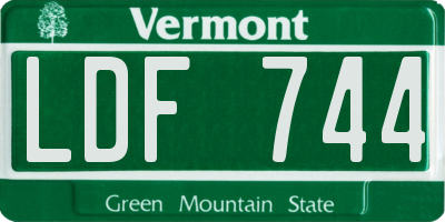 VT license plate LDF744