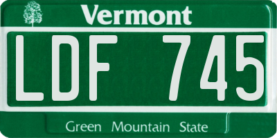 VT license plate LDF745
