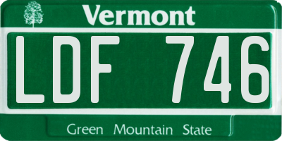 VT license plate LDF746
