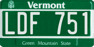 VT license plate LDF751