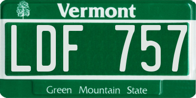 VT license plate LDF757