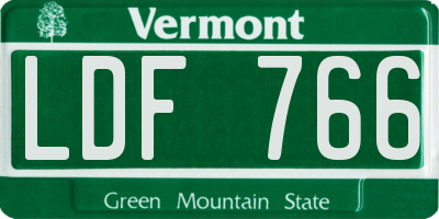 VT license plate LDF766
