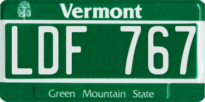 VT license plate LDF767