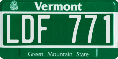 VT license plate LDF771