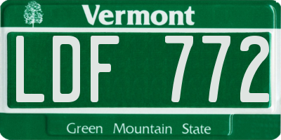 VT license plate LDF772
