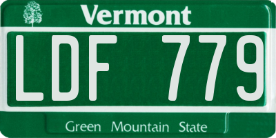 VT license plate LDF779