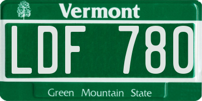 VT license plate LDF780