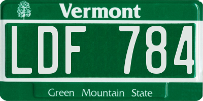 VT license plate LDF784