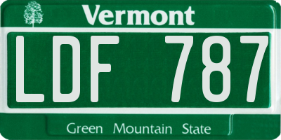 VT license plate LDF787