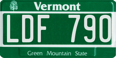 VT license plate LDF790