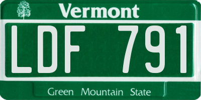VT license plate LDF791