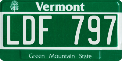 VT license plate LDF797