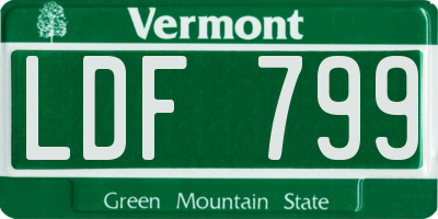 VT license plate LDF799