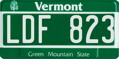 VT license plate LDF823