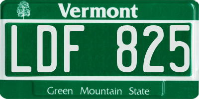 VT license plate LDF825