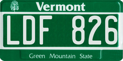 VT license plate LDF826