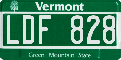 VT license plate LDF828
